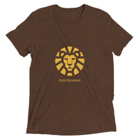 Lion Tri-Blend Tee in Brown — Leo Season gold lion men's zodiac t-shirt