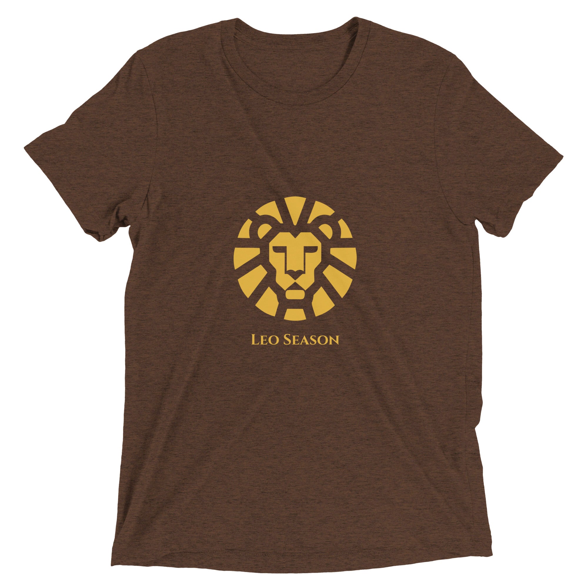 Lion Tri-Blend Tee in Brown — Leo Season gold lion men's zodiac t-shirt