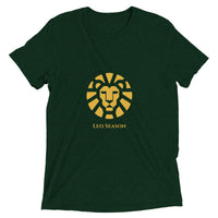 Lion Tri-Blend Tee in Emerald — Leo Season gold lion men's zodiac t-shirt