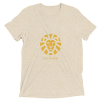Lion Tri-Blend Tee in Oatmeal — Leo Season gold lion men's zodiac t-shirt