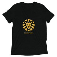 Lion Tri-Blend Tee in Solid Black — Leo Season gold lion men's zodiac t-shirt