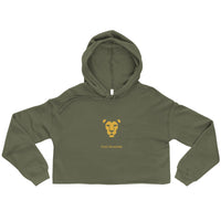 Lioness Crop Hoodie in Military Green — Leo Season gold lion women's zodiac cropped hoodie