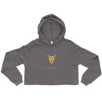 Lioness Crop Hoodie in Storm — Leo Season gold lion women's zodiac cropped hoodie