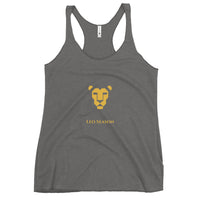 Lioness Racerback Tank in Premium Heather — Leo Season gold lion women's zodiac top