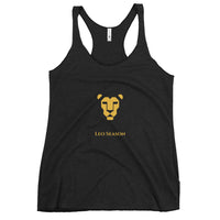 Lioness Racerback Tank in Vintage Black — Leo Season gold lion women's zodiac top