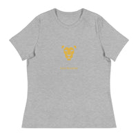 Lioness Relaxed Tee in Athletic Heather — Leo Season gold lion women's zodiac t-shirt