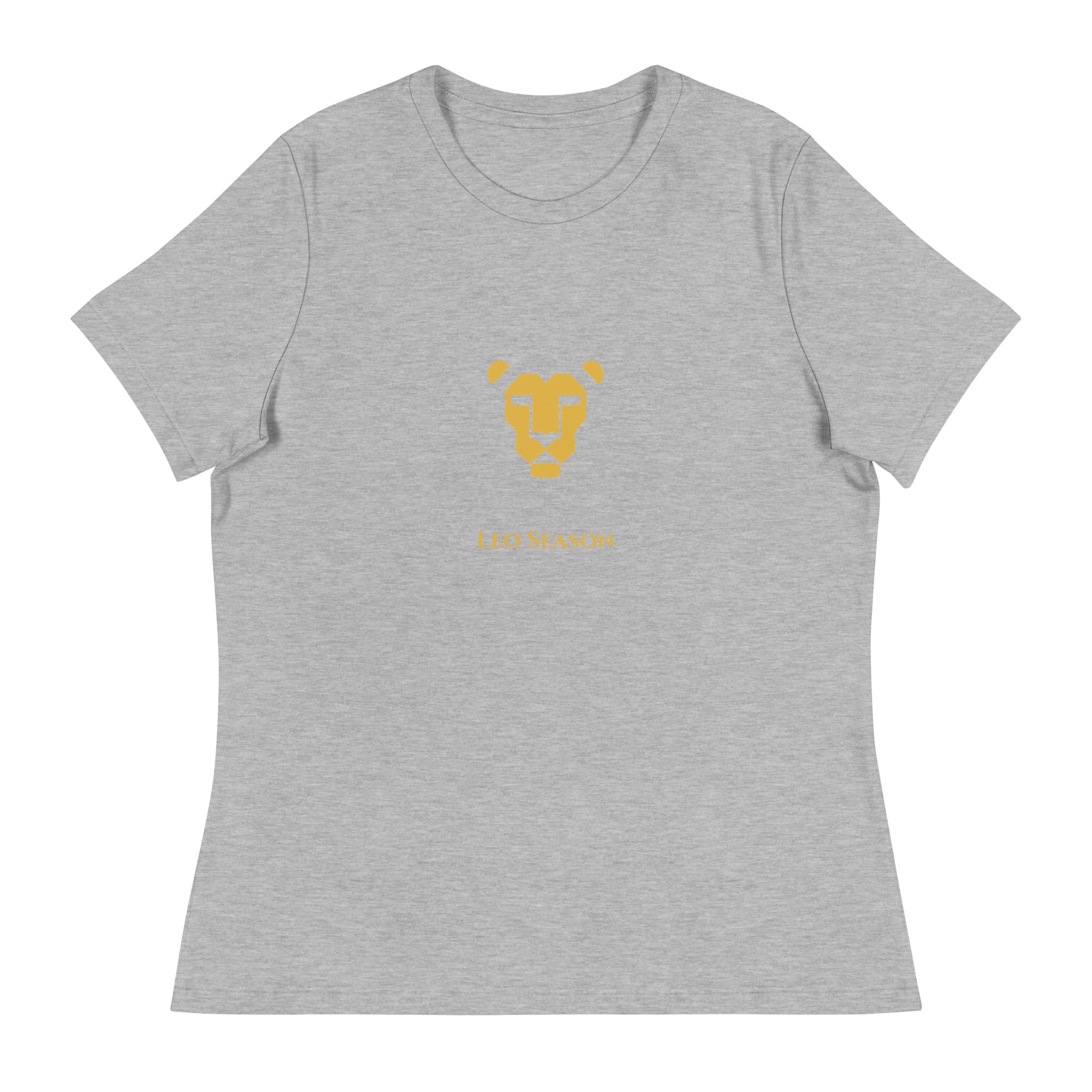 Lioness Relaxed Tee in Athletic Heather — Leo Season gold lion women's zodiac t-shirt