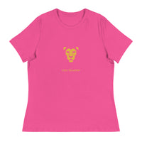 Lioness Relaxed Tee in Berry — Leo Season gold lion women's zodiac t-shirt