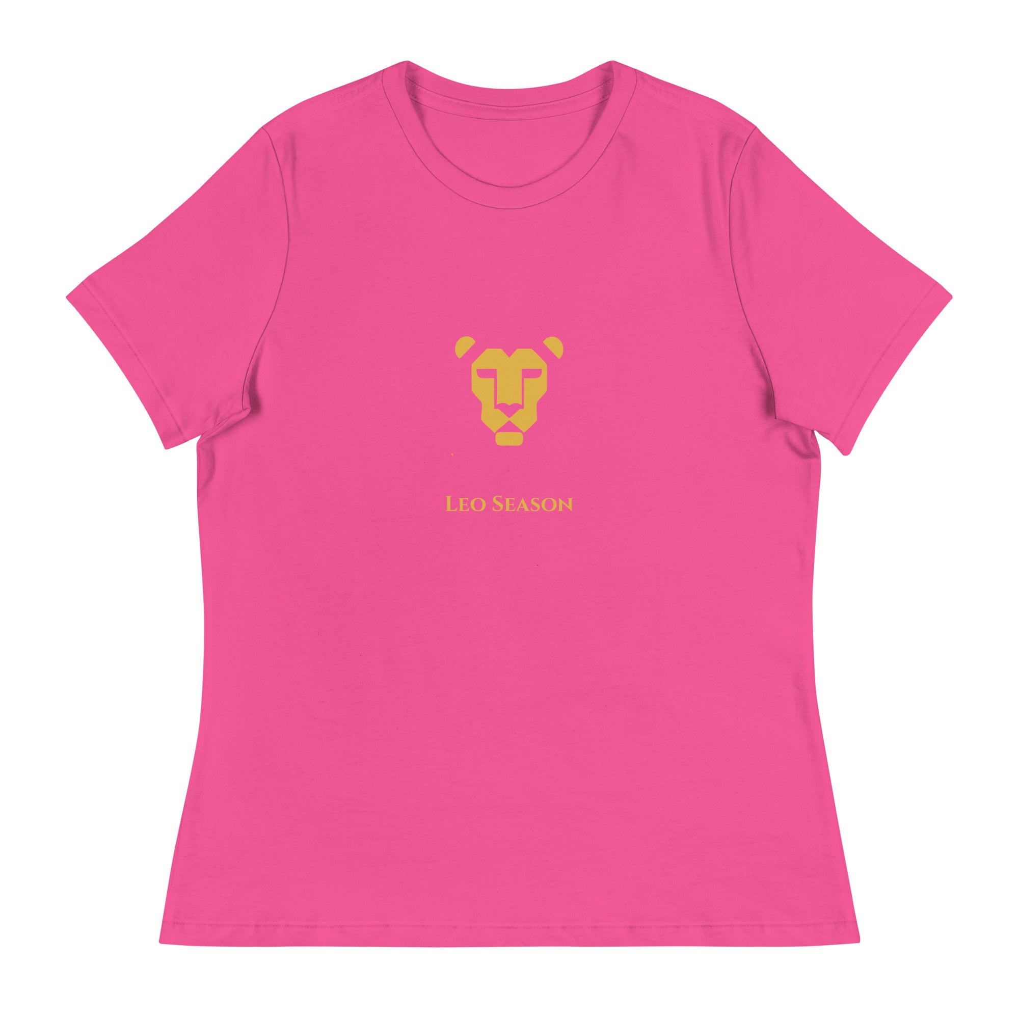 Lioness Relaxed Tee in Berry — Leo Season gold lion women's zodiac t-shirt