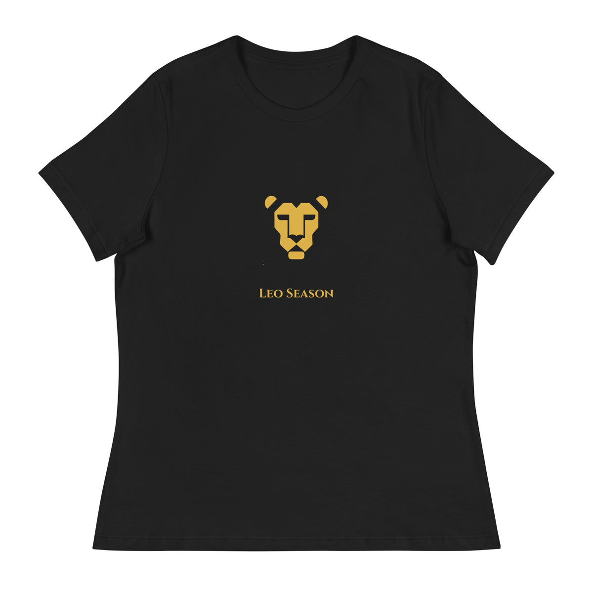 Lioness Relaxed Tee in Black — Leo Season gold lion women's zodiac t-shirt