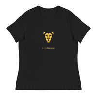 Lioness Relaxed Tee in Black — Leo Season gold lion women's zodiac t-shirt
