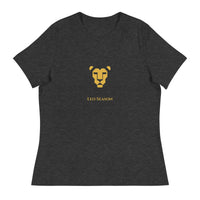 Lioness Relaxed Tee in Dark Grey Heather — Leo Season gold lion women's zodiac t-shirt