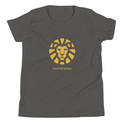 Cub Staple Tee in Asphalt — Leo Season gold lion kids' zodiac t-shirt