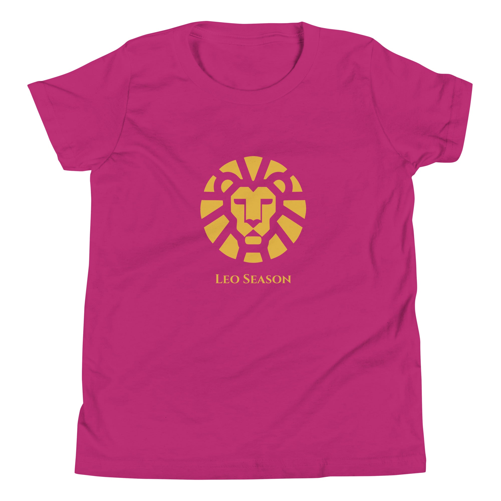 Cub Staple Tee in Berry — Leo Season gold lion kids' zodiac t-shirt