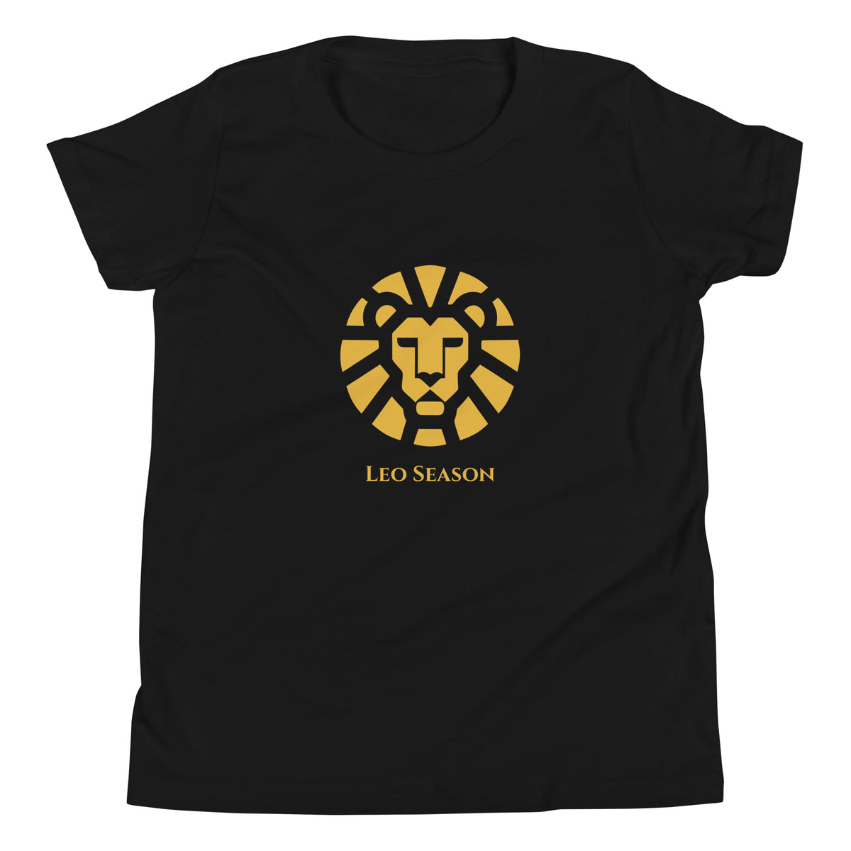 Cub Staple Tee in Black — Leo Season gold lion kids' zodiac t-shirt