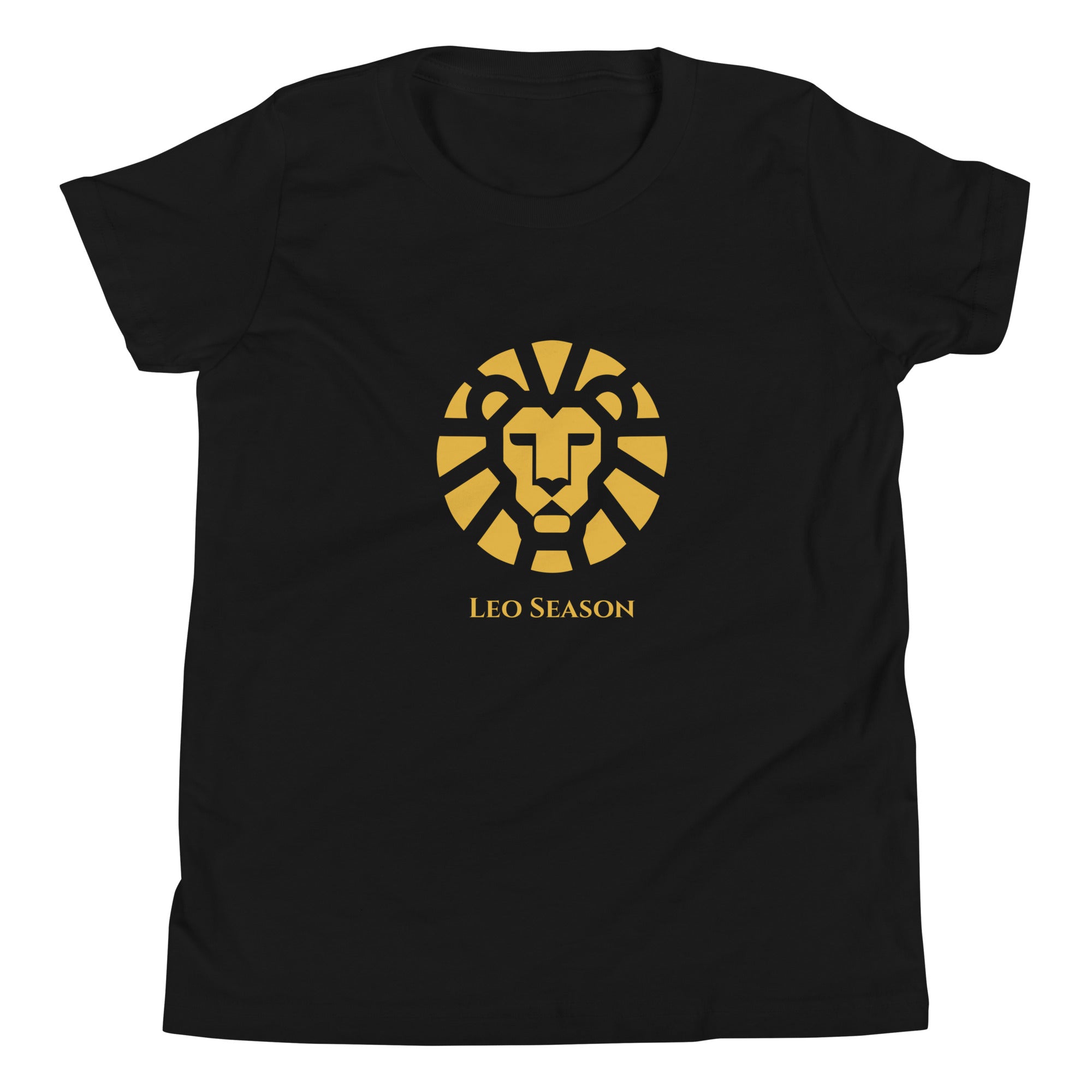 Cub Staple Tee in Black — Leo Season gold lion kids' zodiac t-shirt